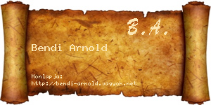 Bendi Arnold névjegykártya